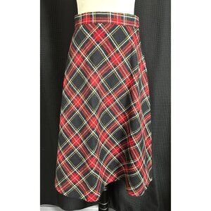 Vintage 70s Sears Plaid Skirt Women's Classic Mod Red Black Preppy Academia